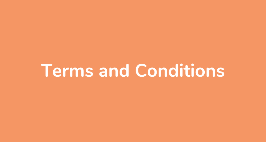 The words terms and conditions against a pastel orange background